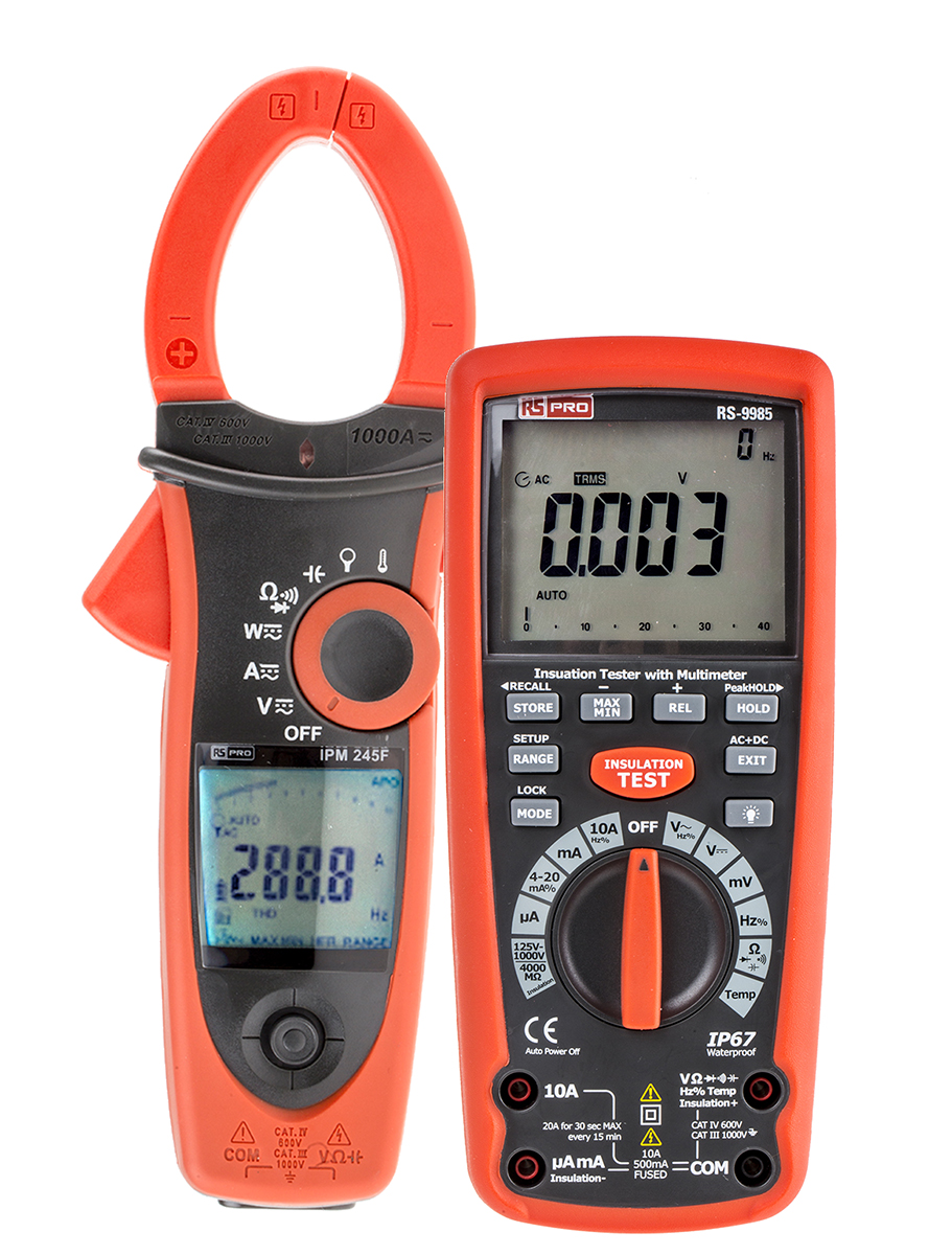 RS PRO IPM245F Insulation Tester, 1000V Max, 40MΩ Max, CAT III 1000V