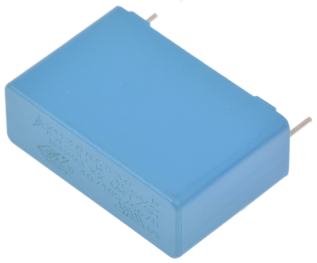 EPCOS B3293 Metallised Polyester Film Capacitor, 305V ac, ±10%, 1μF, Through Hole