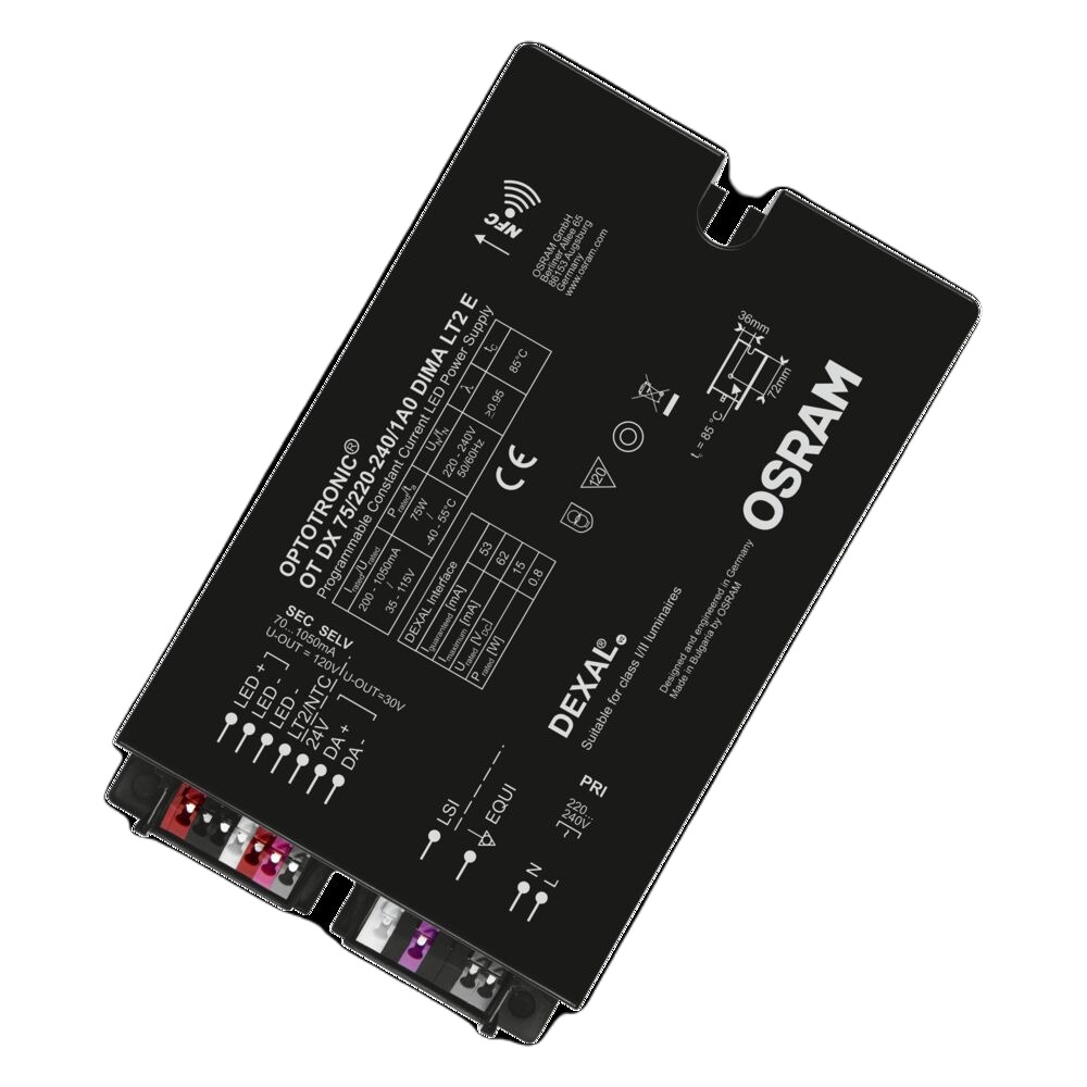 Osram Dimmable LED Driver, 35 → 115V Output, 75W Output, 1.05A Output, Constant Current Dimmable
