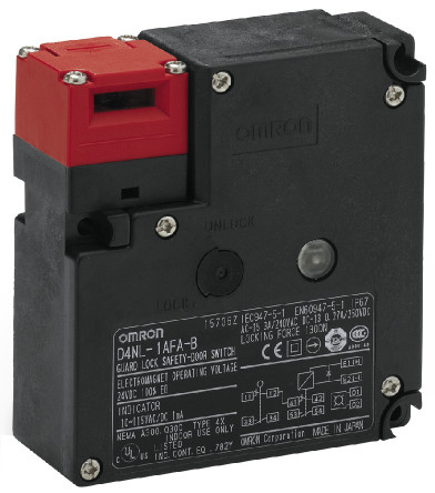 Omron D4NL Series Solenoid Interlock Switch, Power to Unlock, 24V dc, 2NC/1NO + 1NC/1NO