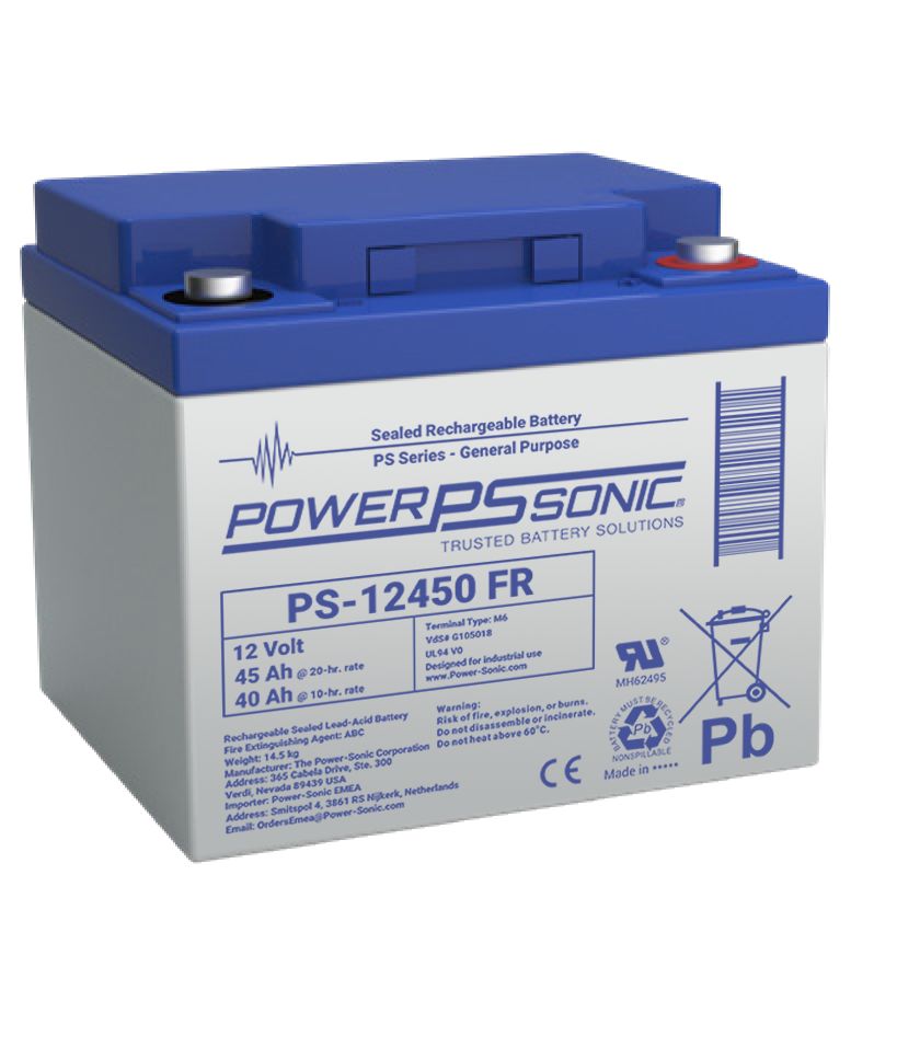 Power Sonic 12V M6 Sealed Lead Acid Battery, 45Ah