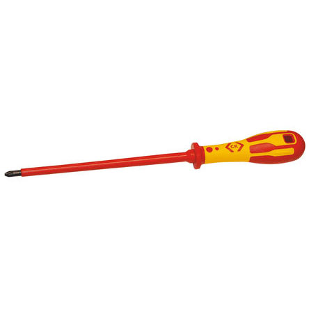 CK Pozidriv Insulated Screwdriver, PZ2 Tip, 200 mm Blade, VDE/1000V, 320 mm Overall