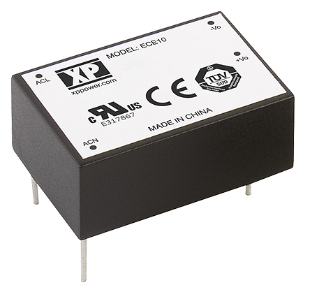 XP Power Switching Power Supply, ECE10US24, 24V dc, 410mA, 10W, 1 Output, 120 → 370 V dc, 85 → 264 V ac
