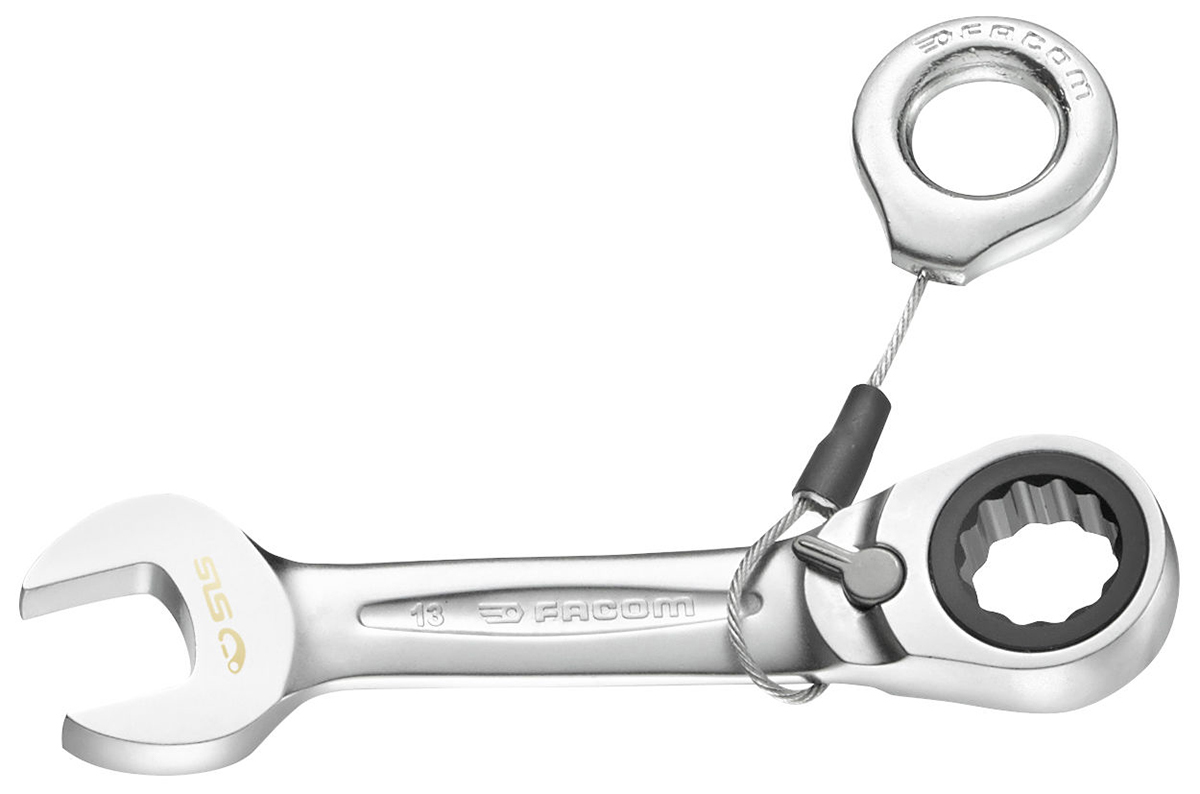 Facom 467S Series Combination Ratchet Spanner, 8mm, Metric, Height Safe, Double Ended, 90 mm Overall