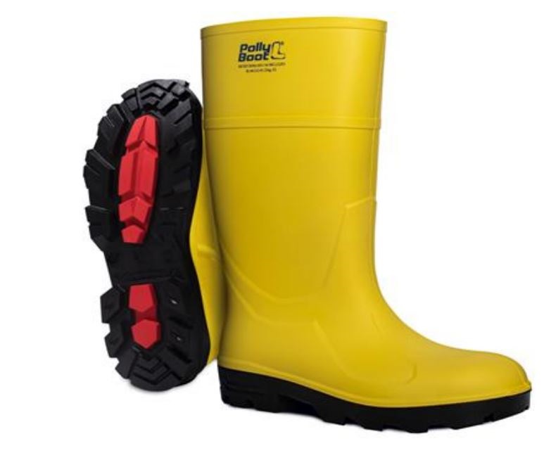 Pollyboot ALFA PO Yellow/Black Steel Toe Capped Unisex Safety Boots, UK 7, EU 41