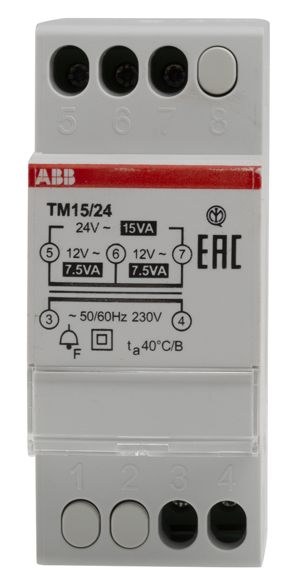 ABB 15W DIN Rail Transformer, 230V Primary, 24V Secondary