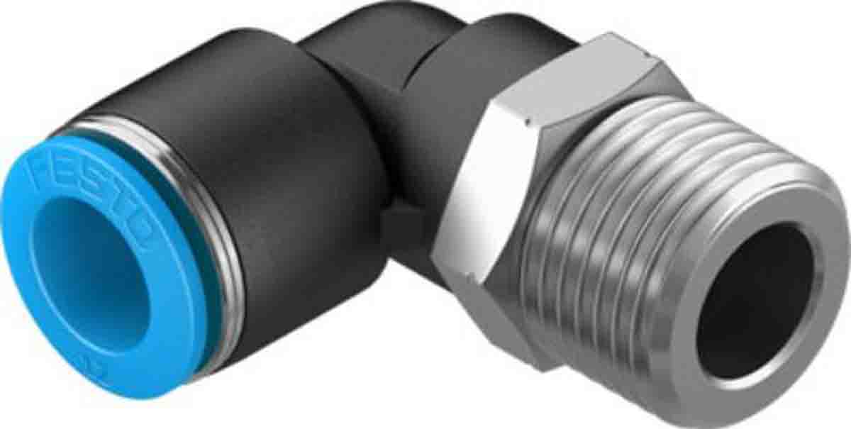 Festo Elbow Threaded Adaptor, R 1/2 Male to Push In 12 mm, Threaded-to-Tube Connection Style, 130738
