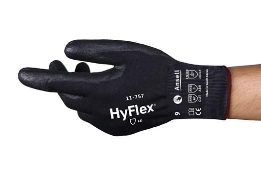 Ansell 11-757 Black Polyurethane Cut Resistant Gloves, Size 9, Polyurethane Coating