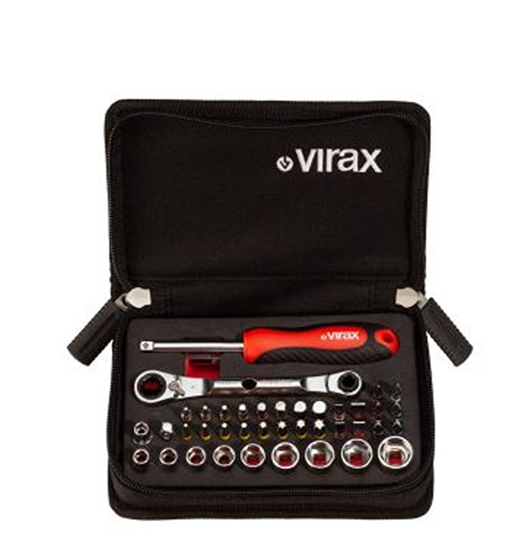 Virax 41-Piece Imperial 1/4 in Compact Socket Set with Ratchet