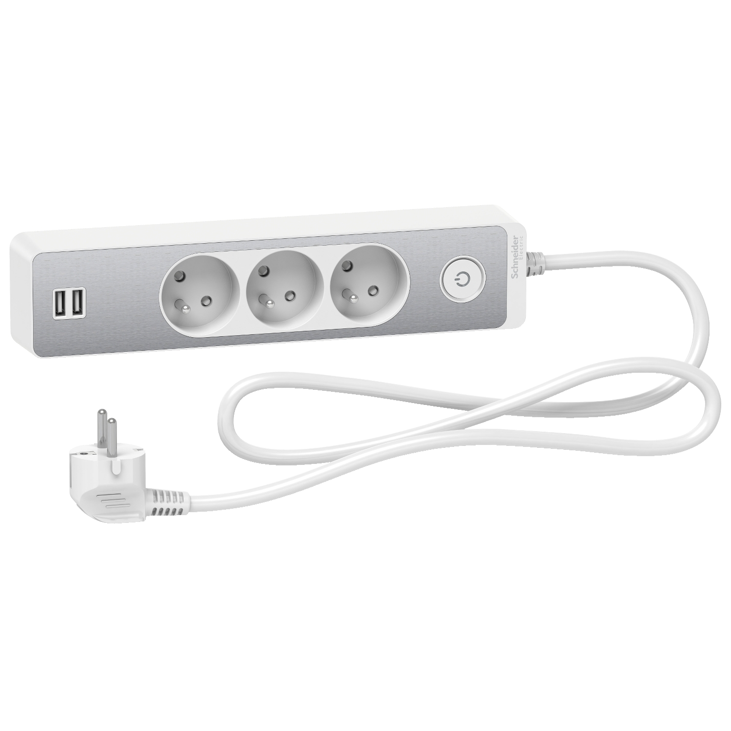 Schneider Electric French 2P 3 Gang Trailing Socket, 1.5m Cable, 16A, 250 V