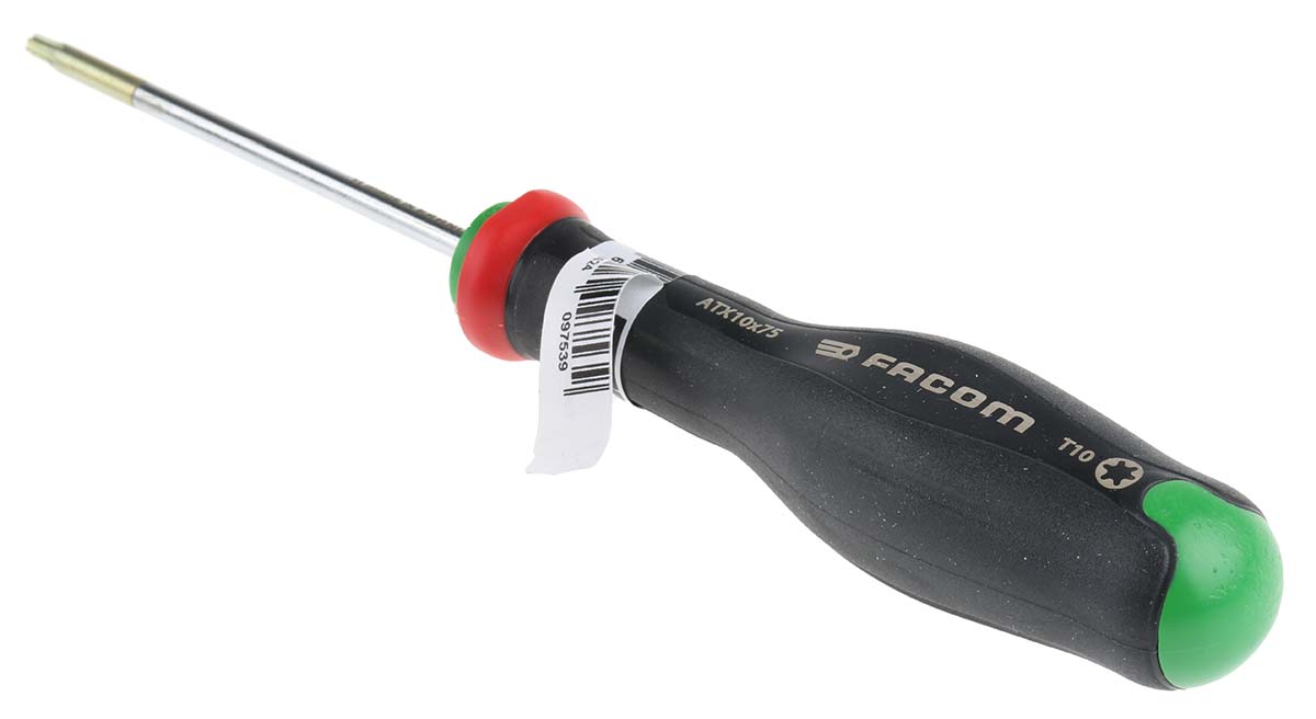 Facom Torx  Screwdriver, T10 Tip, 75 mm Blade, 184 mm Overall