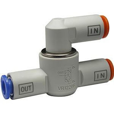 SMC VR1210F Series, Pneumatic Shuttle Valve AND Logic Function 3.2mm Tube, Tube Connection, 10 bar Max Operating