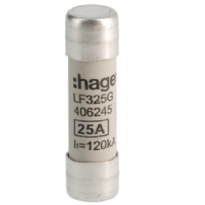 Hager 25A Cartridge Fuse, 10 x 38mm
