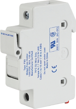 Schurter 30A Rail Mount Fuse Holder for 10 x 38mm Fuse, 2P, 600V ac
