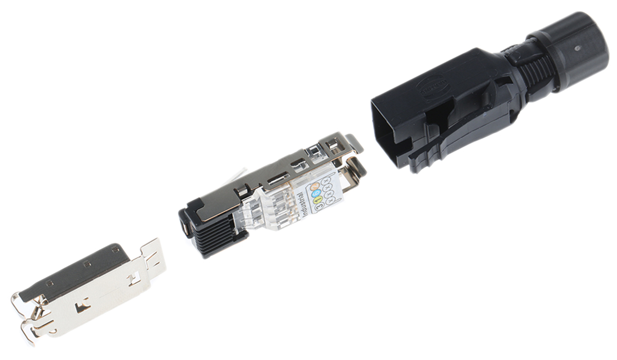 Harting RJ Industrial Series Male RJ45 Connector, Cable Mount, Cat5 Straight 4P4C -Way