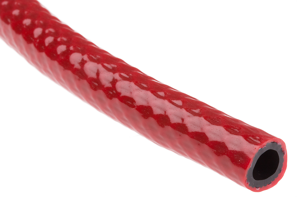 RS PRO PVC, Hose Pipe, 6.3mm ID, 10.5mm OD, Red, 30m