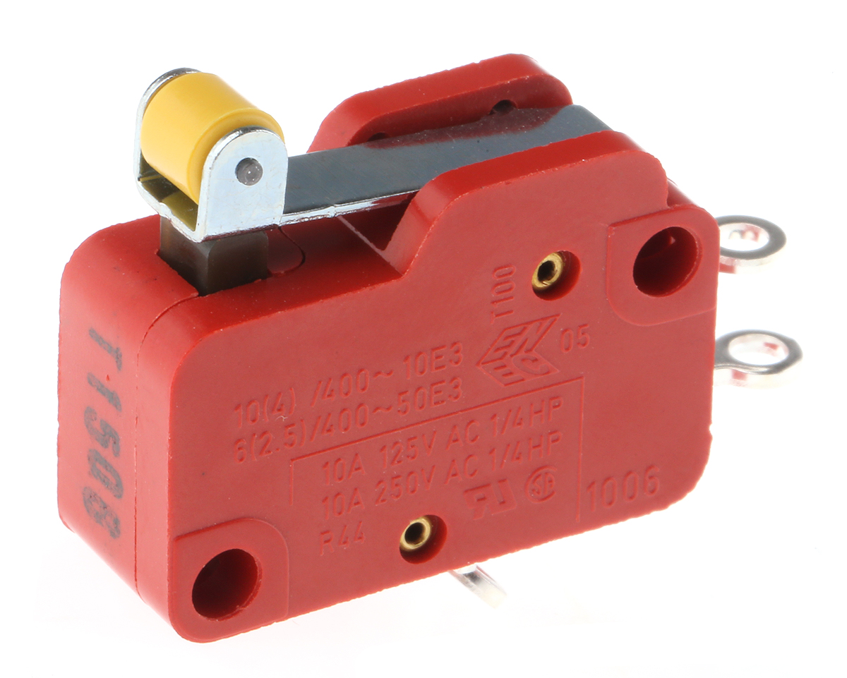 Marquardt Roller Lever Micro Switch, Solder Terminal, 10 A @ 250 V ac, SP-CO