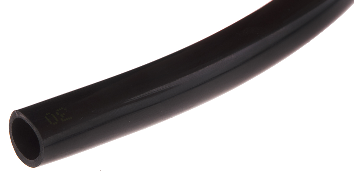 RS PRO Compressed Air Pipe Black Polyurethane 12mm x 30m CPU Series