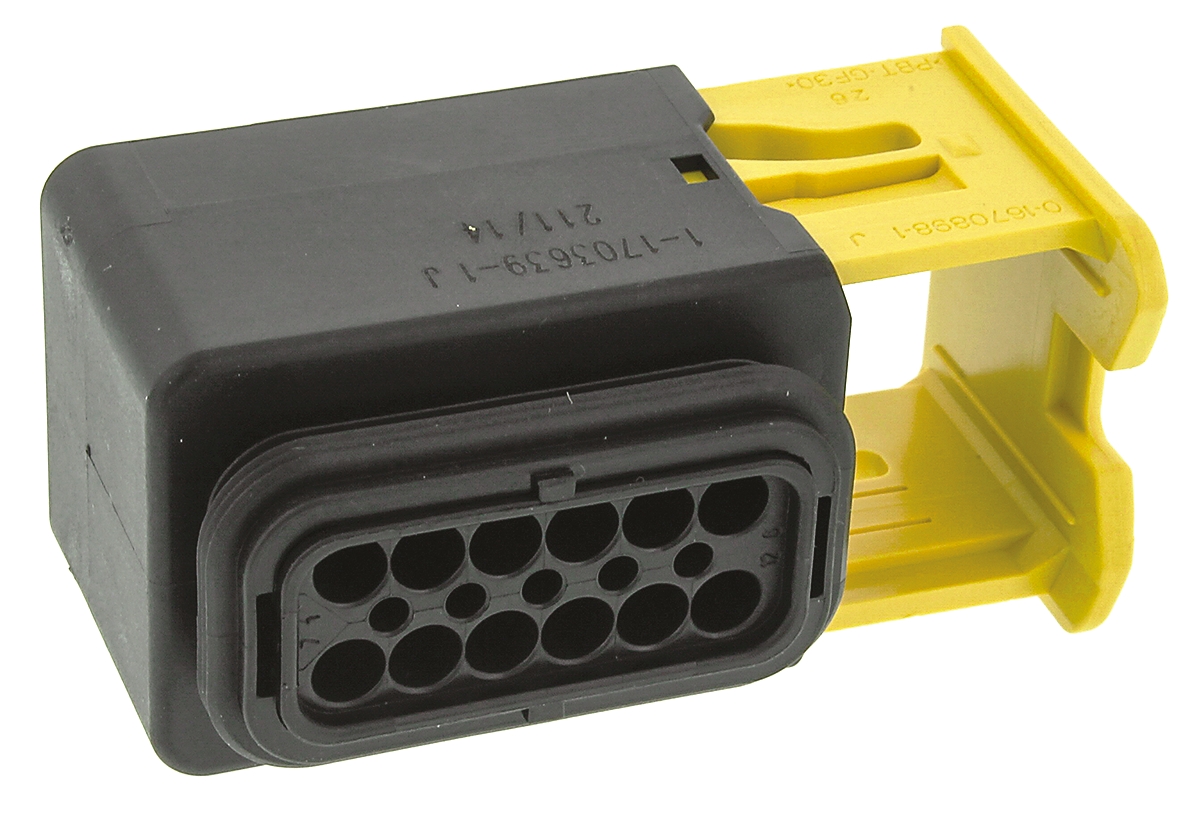 TE Connectivity, HDSCS Automotive Connector Socket Black Cable Mount 12 Way 1-1703639-1