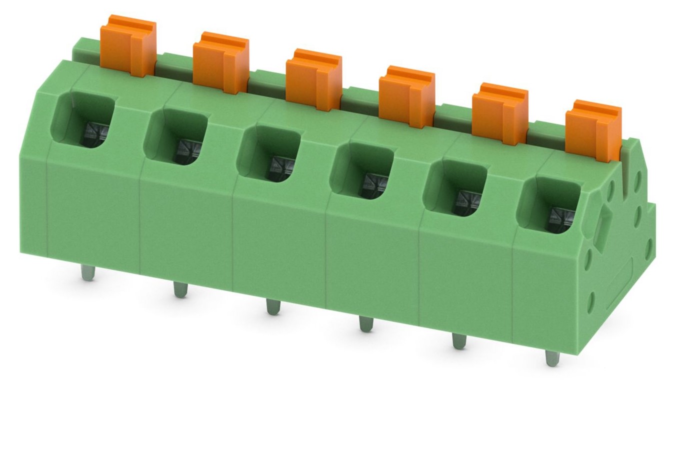 Phoenix Contact SPTAF 1/ 6-5.0-EL Series PCB Terminal Block, 6-Contact, 5mm Pitch, Through Hole Mount, 1-Row