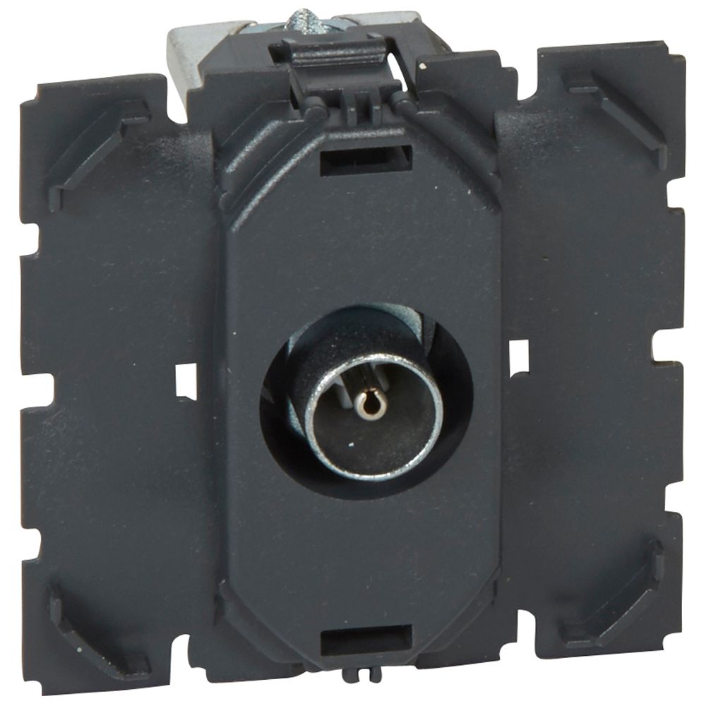 Pin & Socket Contacts Anthracite Male 1 Outlet TV Aerial Connector, Flush Mount