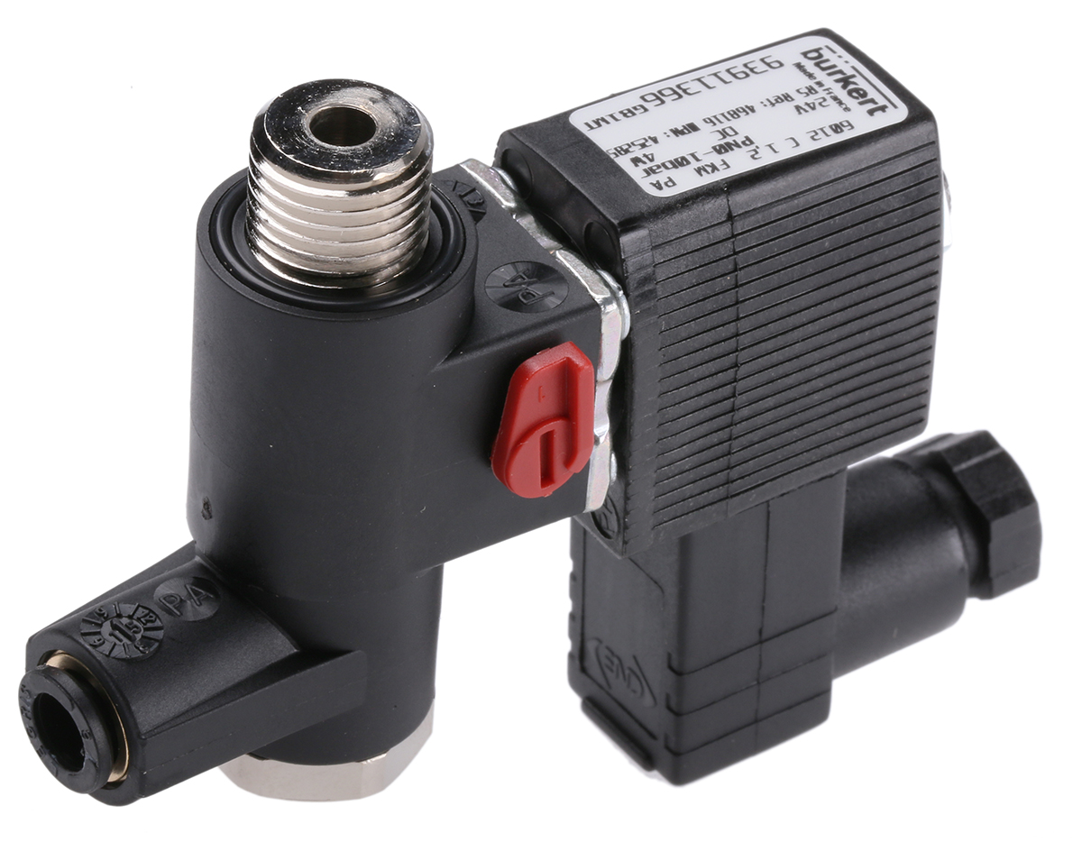 Burkert Solenoid Valve 425285, 3 Port, NC, 24 V dc 1/8 in G