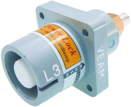 ITT Cannon, Veam Powerlock Grey Panel Mount Industrial Power Plug, Rated At 400A, 1.0 kV