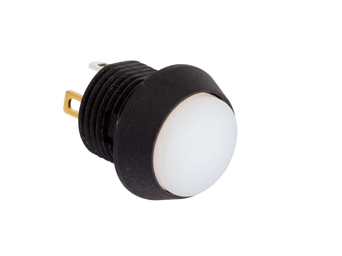 EOZ Illuminated Push Button Switch, Momentary, Panel Mount, 12mm Cutout, SPST, White LED, 5V, IP67