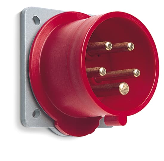 Amphenol Industrial, 2CMA1 IP44 Red Panel Mount 3P+N+E Industrial Power Plug, Rated At 16A, 415 V