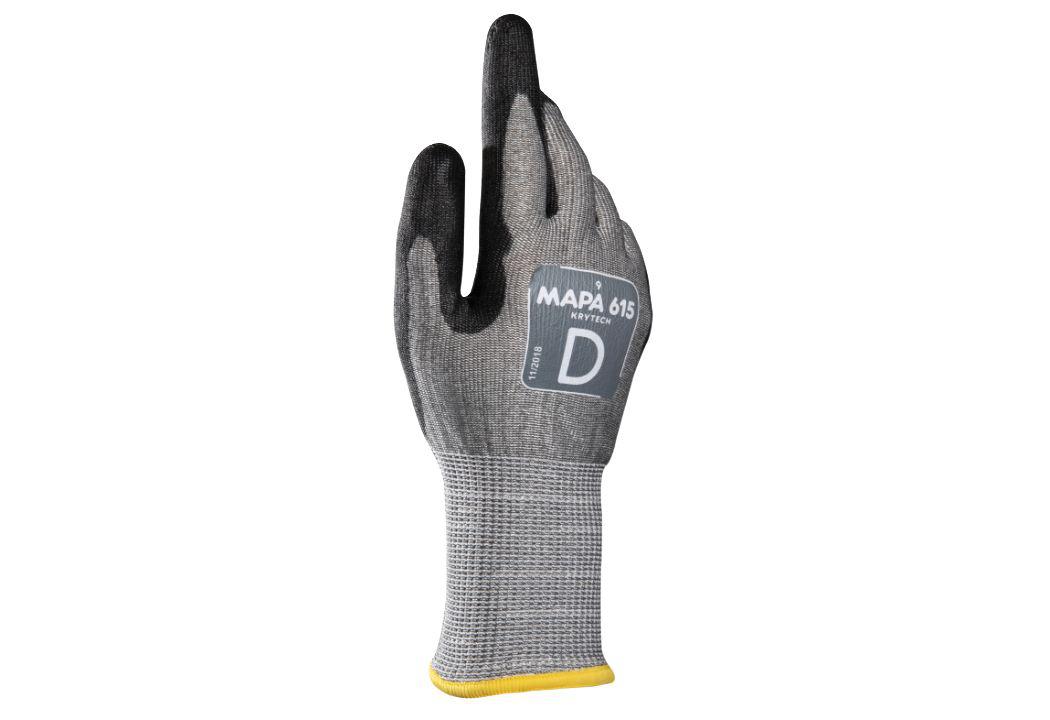 Mapa KRYTECH 615 Grey High Density Polyethylene High Performance Polyethylene Work Gloves, Size 7, Polyurethane Coating