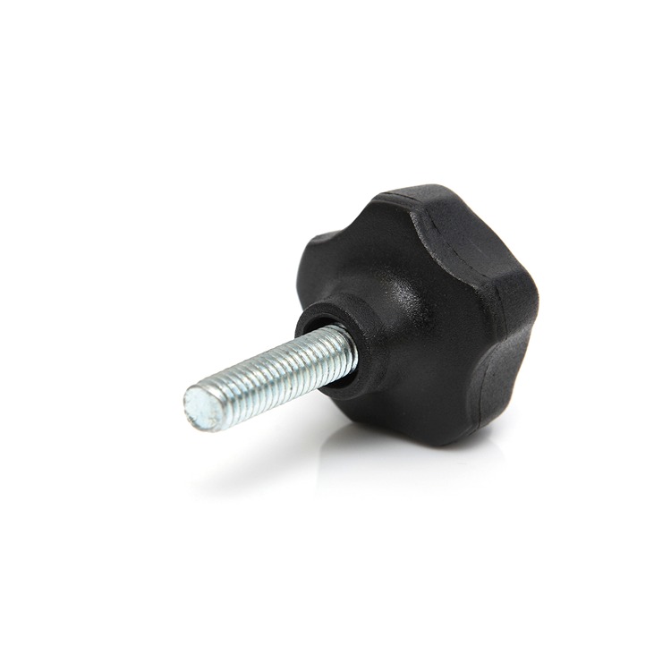 RS PRO Black Thermoplastic Multiple Lobes Clamping Knob, M8 x 25, Threaded Mount