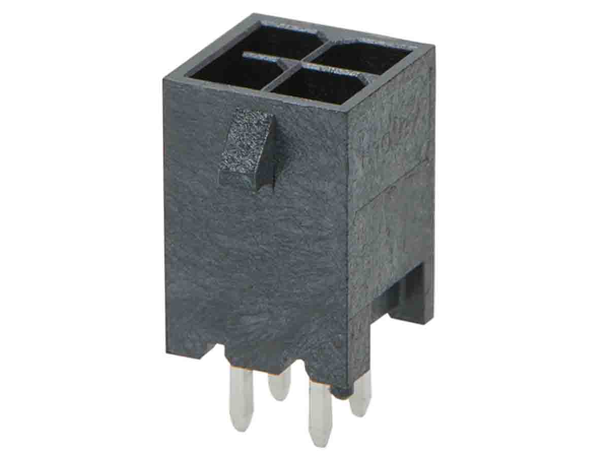 Molex Micro-Fit Series Vertical Through Hole PCB Header, 4 Contact(s), 3 mm Pitch, 2 Row, Shrouded