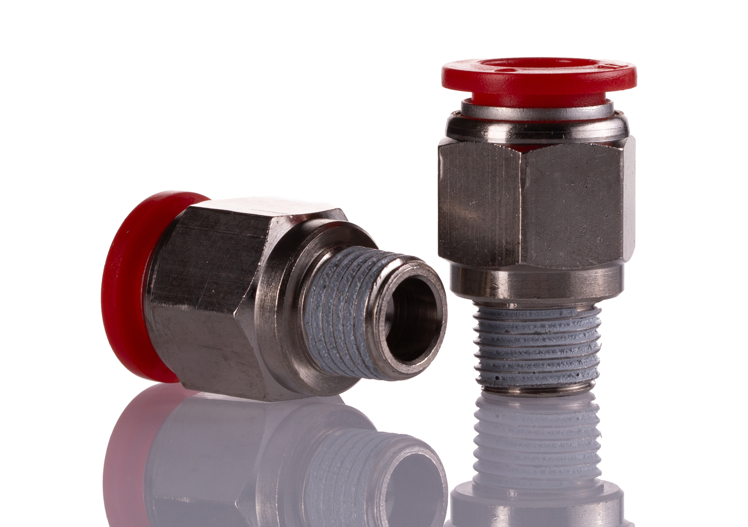 Norgren, Push In 12 mm to R 1/4, Threaded-to-Tube Connection Style