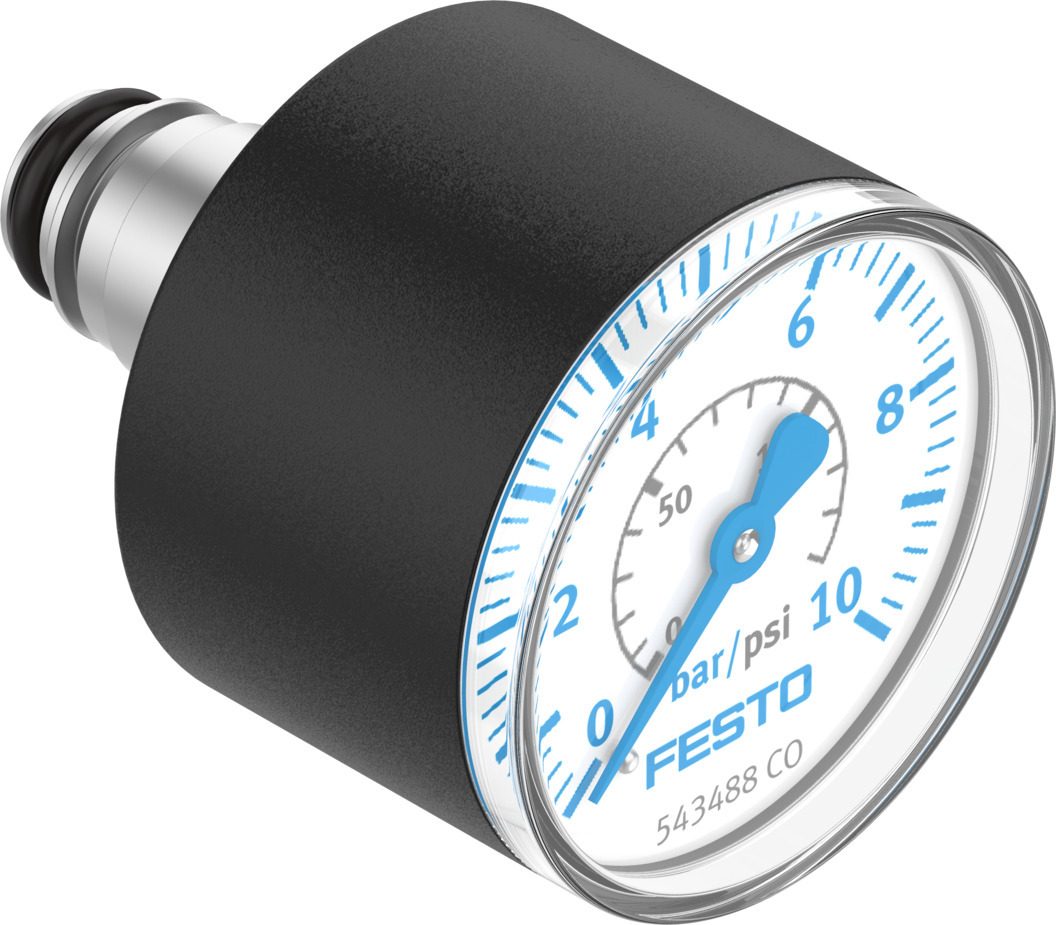 Festo 10 mmin Pressure Gauge 10bar Inline 26mm Outside Diameter