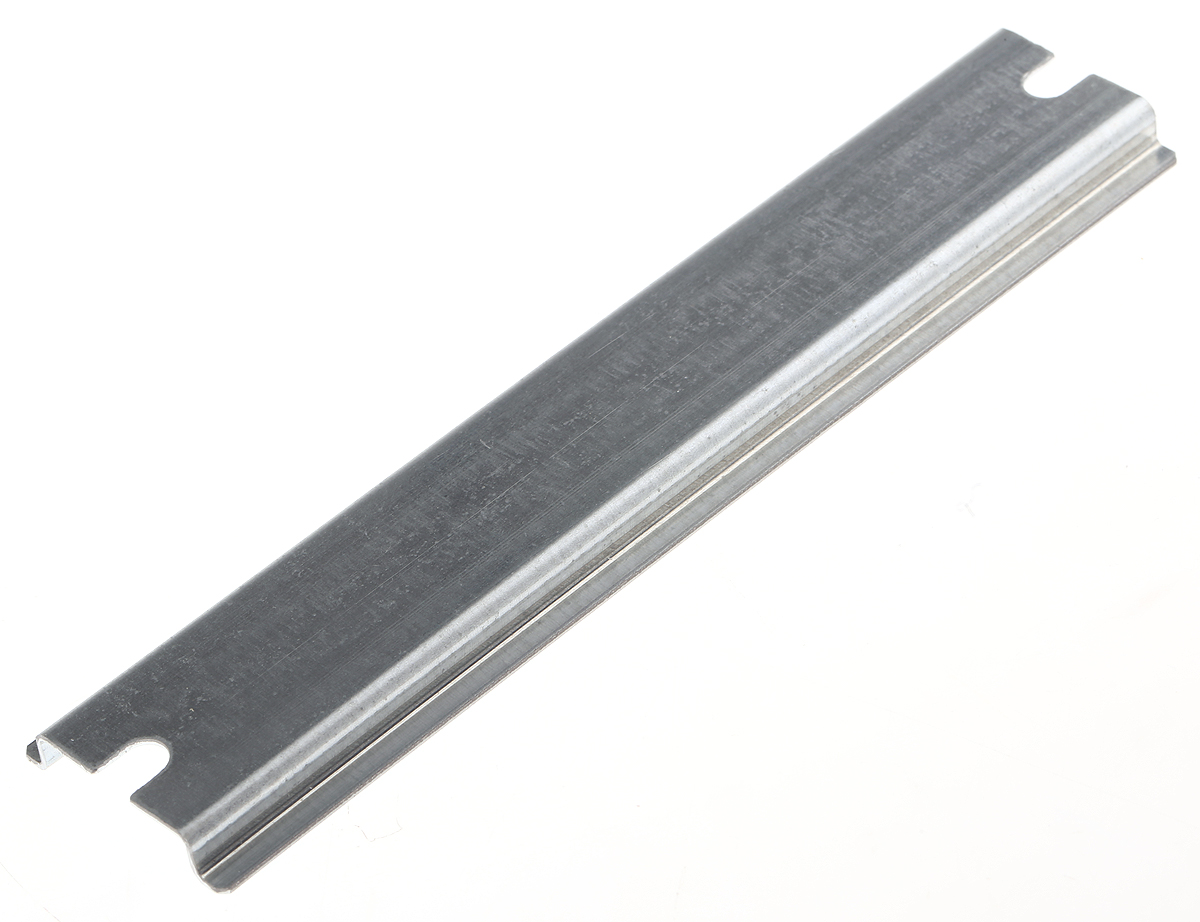 Fibox Steel Unperforated DIN Rail, Top Hat Compatible, 160mm x 35mm x 8mm