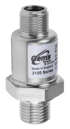 Gems Sensors 3100 Series Pressure Sensor, 0bar Min, 16bar Max, Analogue Output, Relative Reading