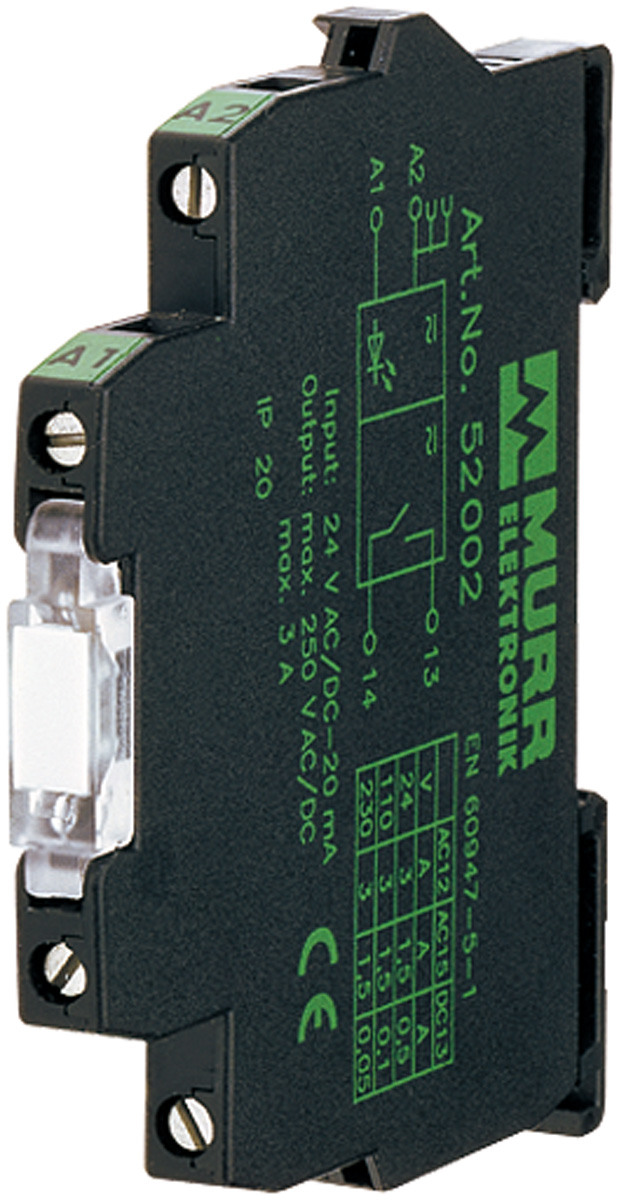 Murrelektronik Limited Interface Relay, DIN Rail Mount, 24V dc Coil, SPDT, 1-Pole, 6A Load
