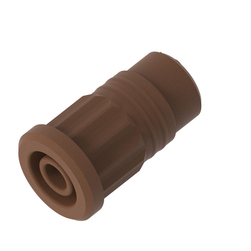 Electro PJP Brown Female Banana Socket, 4 mm Connector, Press Fit Termination, 36A, 1kV, Nickel Plating
