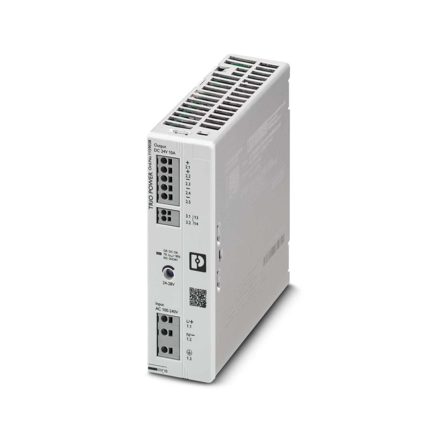 Phoenix Contact TRIO POWER DIN Rail Power Supply, 240V ac, dc Input, 24V dc Output, 10A Output, 240W
