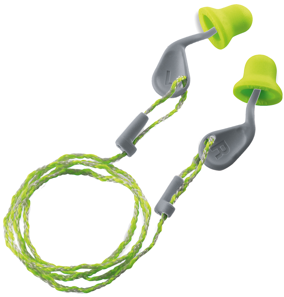 uvex uvex xact-fit Series Green/Grey Disposable Corded Ear Plugs, 26dB Rated, 50 Pairs