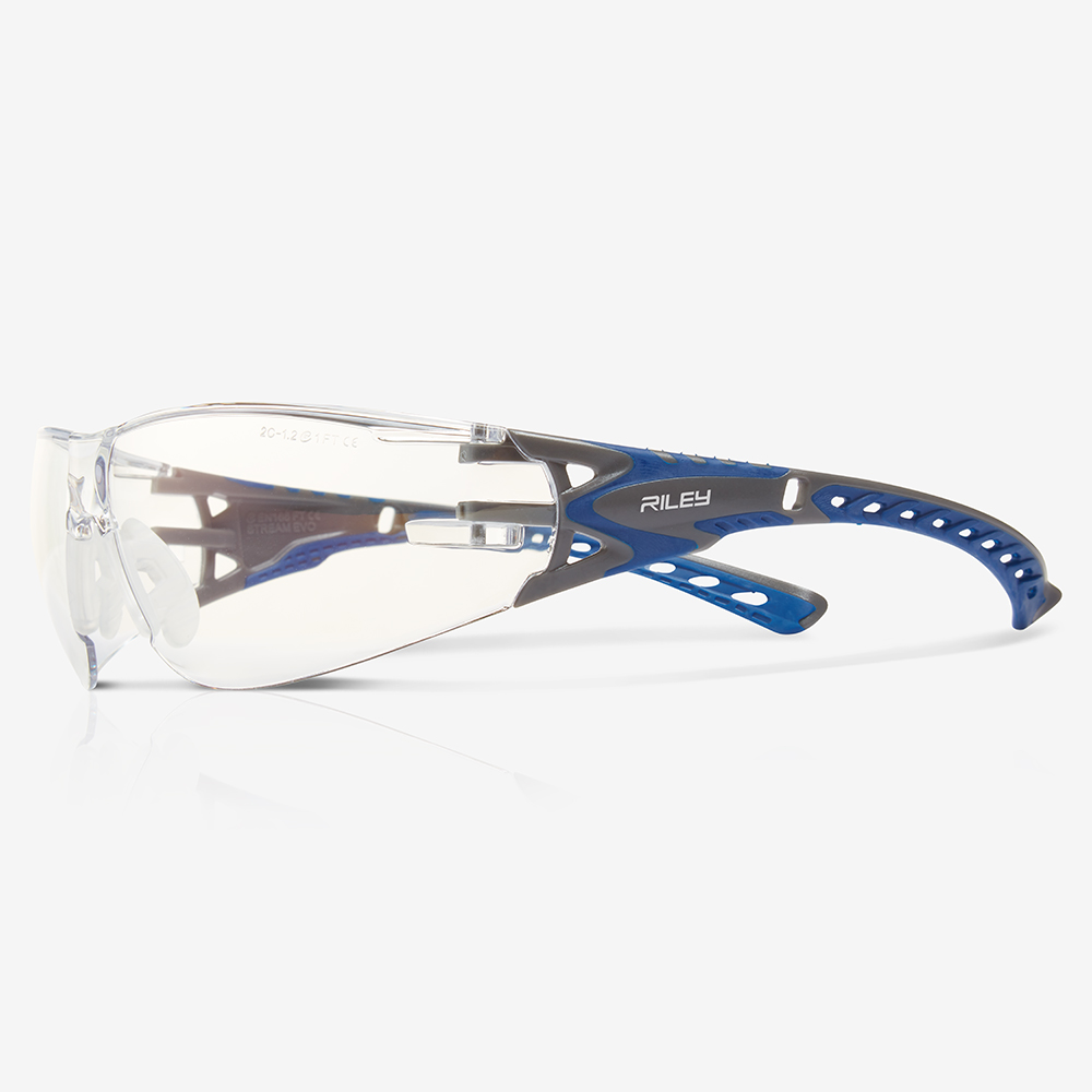 Riley STREAM EVO Anti-Mist UV Safety Glasses Polycarbonate Lens, Vented