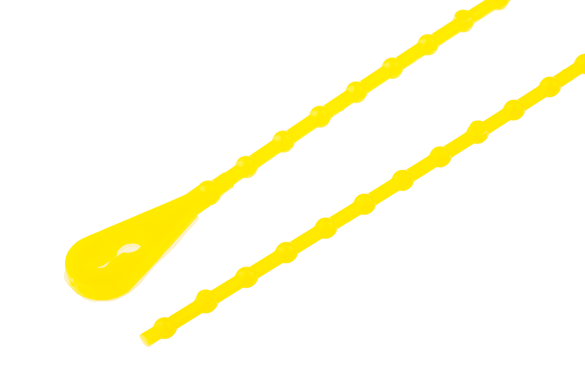 Essentra Cable Tie, Releasable, 273.1mm x 2.4 mm, Yellow Polypropylene, Pk-100