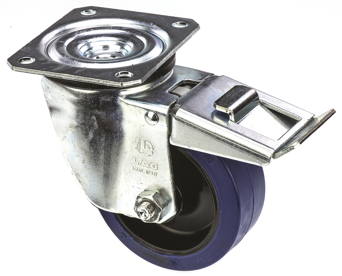 LAG Braked Swivel Castor Wheel, 150kg Capacity, 100mm Wheel