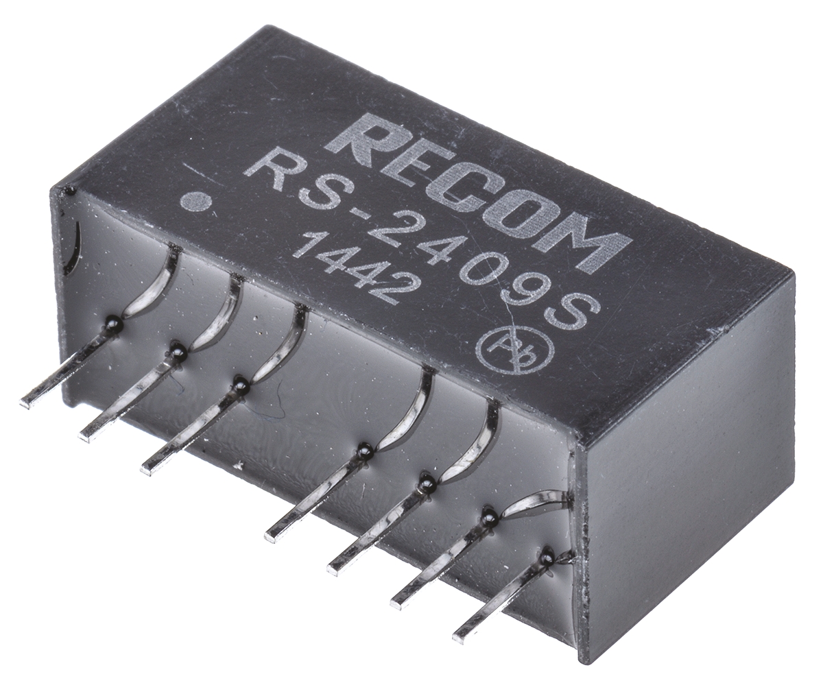 Recom RS DC-DC Converter, 9V dc/ 222mA Output, 18 → 36 V dc Input, 2W, Through Hole, +85°C Max Temp -40°C Min
