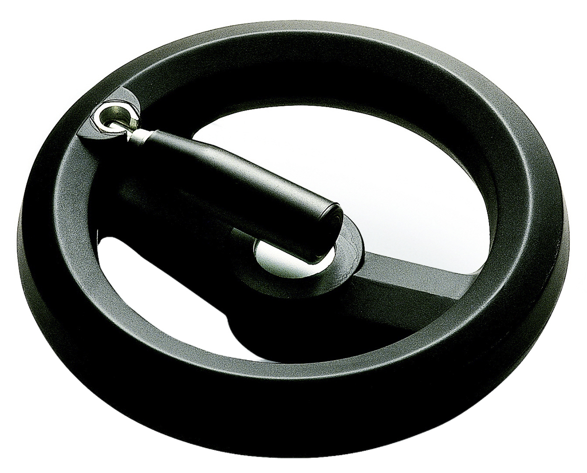 RS PRO Black Glass-Fibre Reinforced Technopolymer Hand Wheel, 200mm diameter