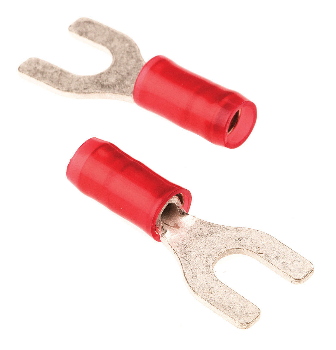 TE Connectivity PIDG Insulated Crimp Spade Connector, 0.26mm² to 1.65mm², 22AWG to 16AWG, M4 Stud Size Nylon, Red