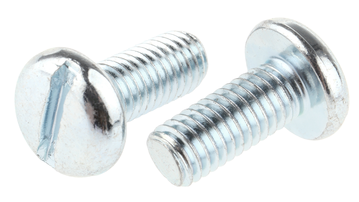 RS PRO Slot M5 Pan Steel Machine Screws DIN 85 x 12.0mm