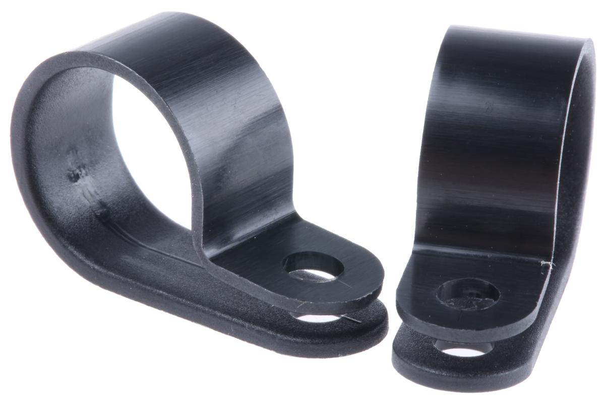 HellermannTyton 16mm Black, Polyamide P Clip
