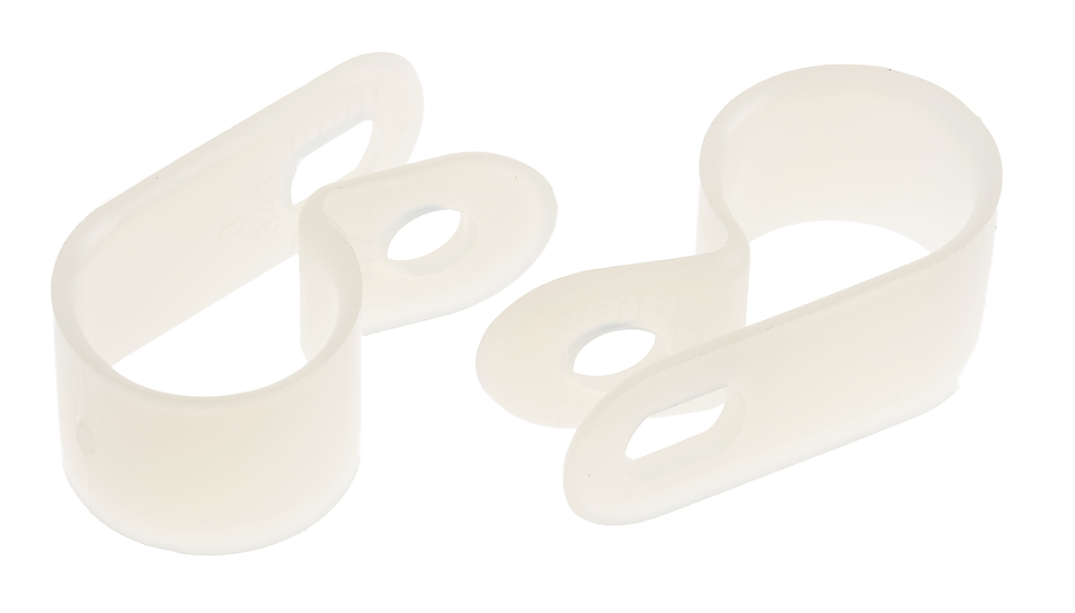 RS PRO Natural Nylon Cable clip, 12.7mm Max. Bundle