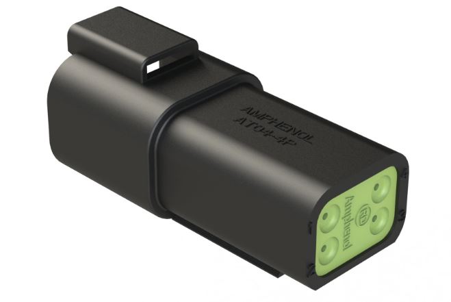 Amphenol Industrial, AT Cable connector Plug 4 Way, Crimp Termination AT04-4P-RD01BLK
